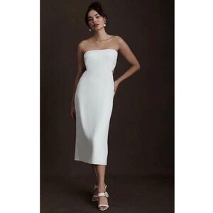 Sachin + Babi Sadie White Strapless Open Back Midi Dress Size 14